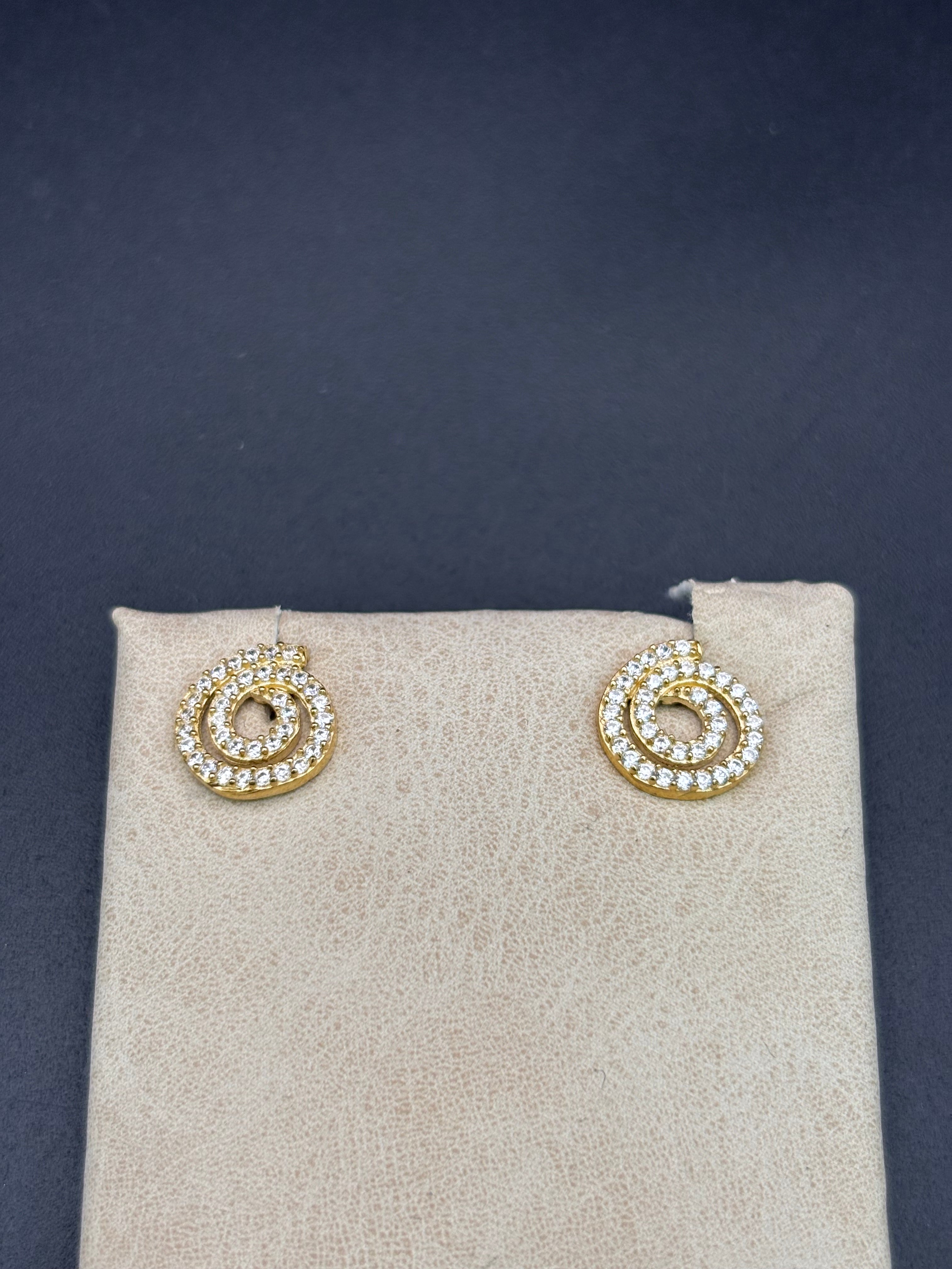 14k Solid Gold Earrings Spiral