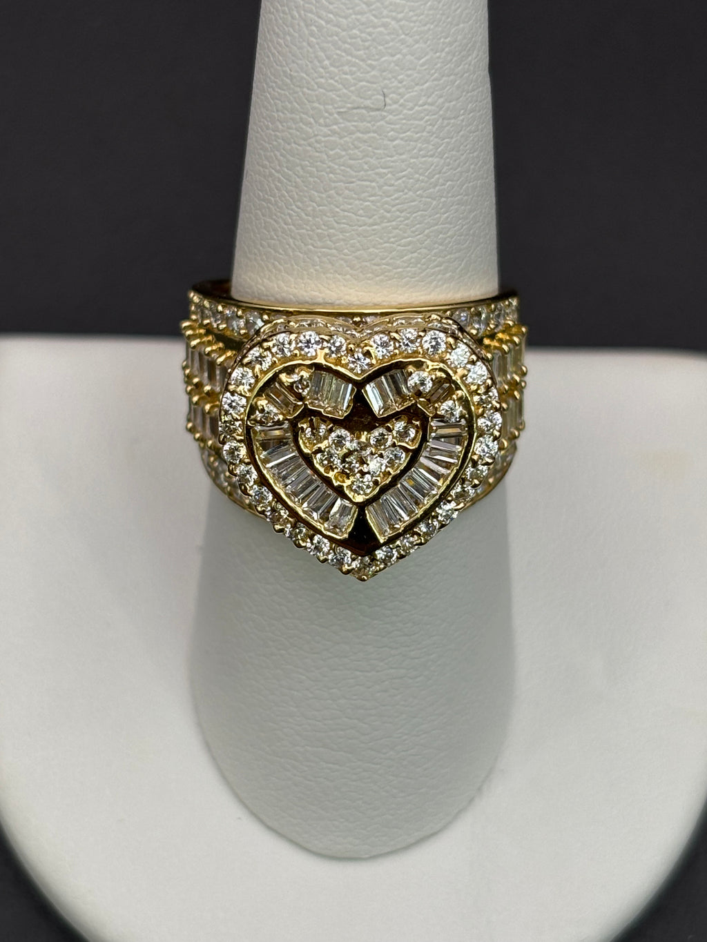 14k Solid Gold Ring Heart