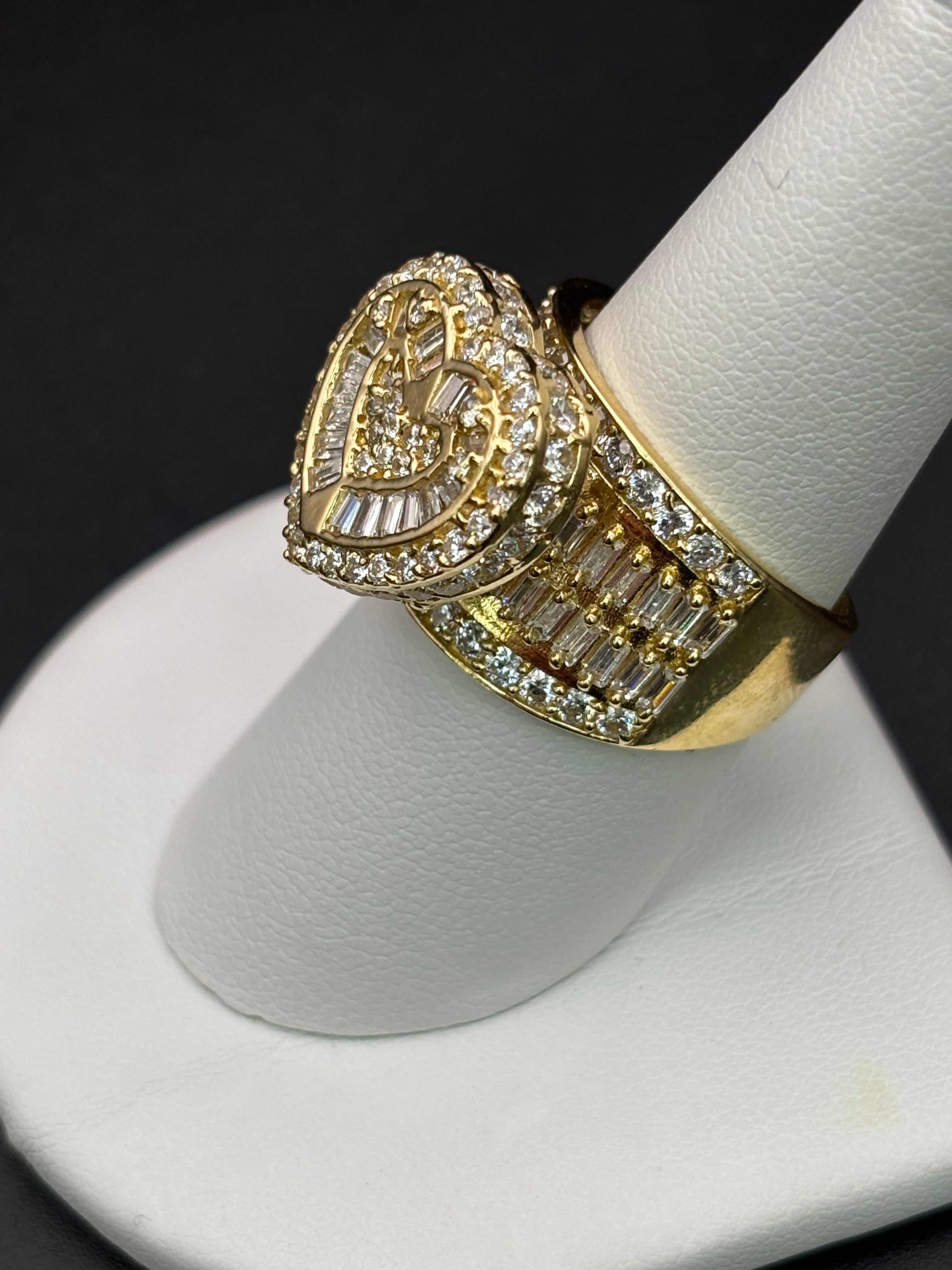 14k Solid Gold Ring Heart