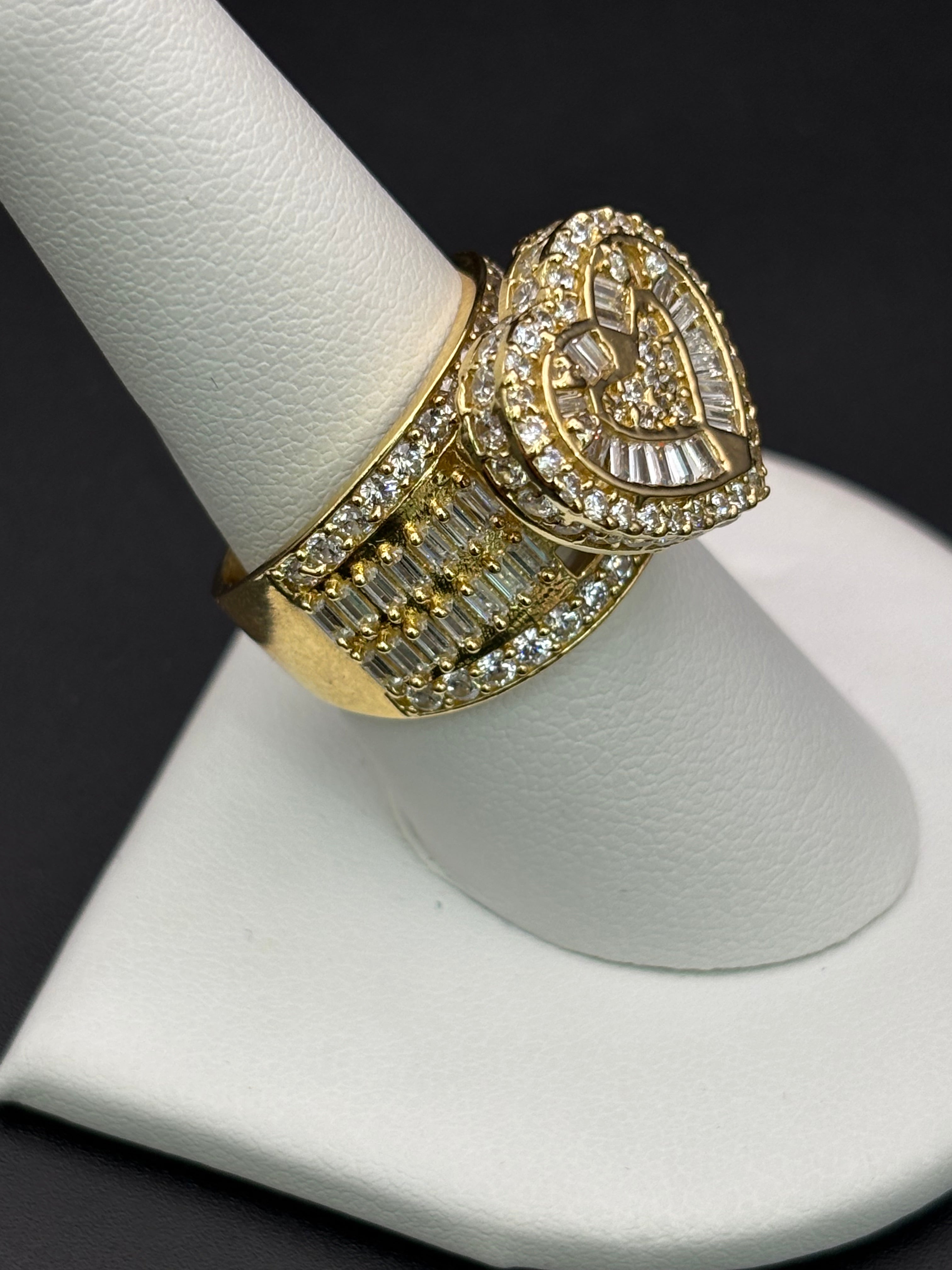 14k Solid Gold Ring Heart