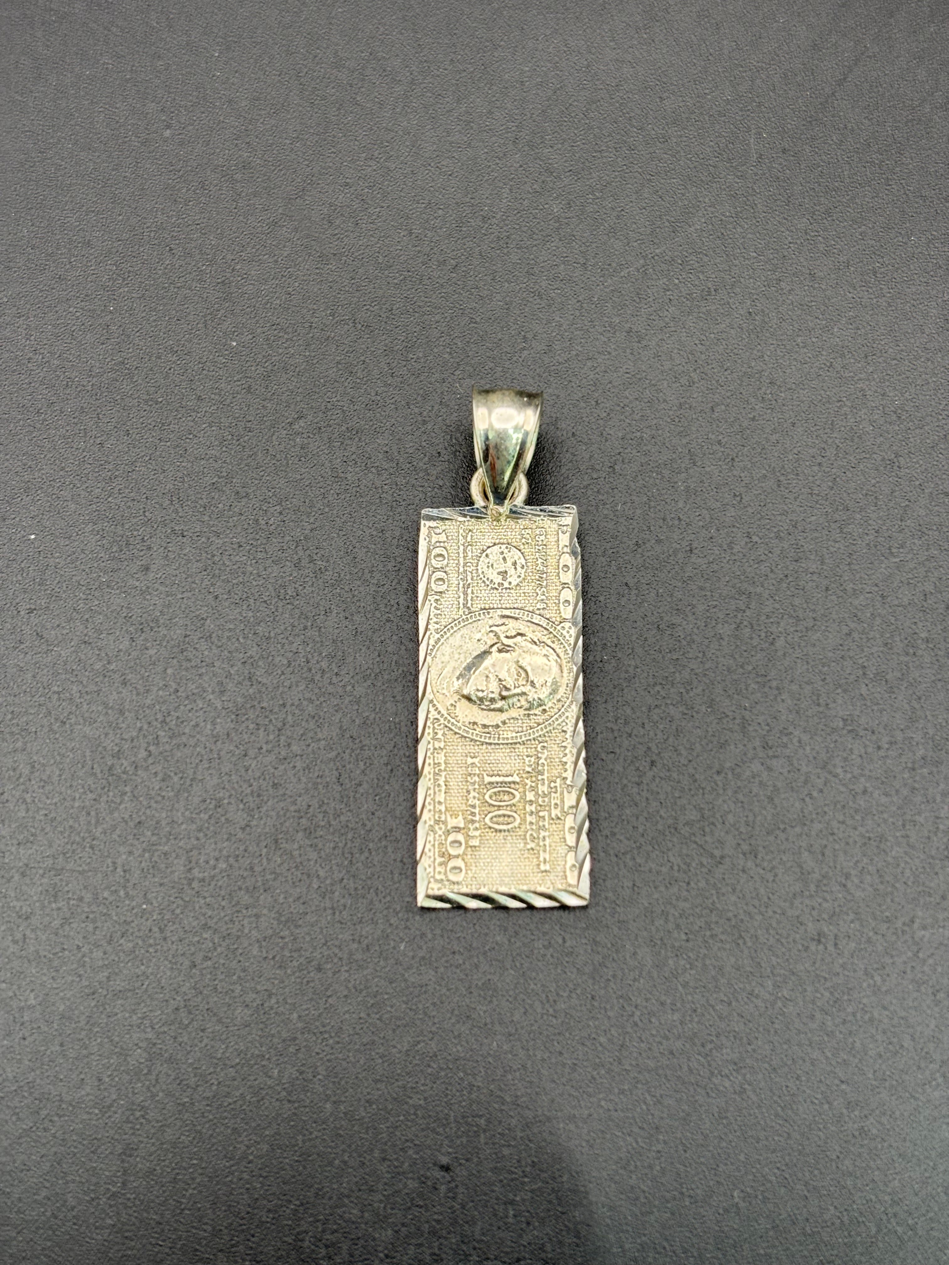 925 Silver 100 bill George Washington Pendant