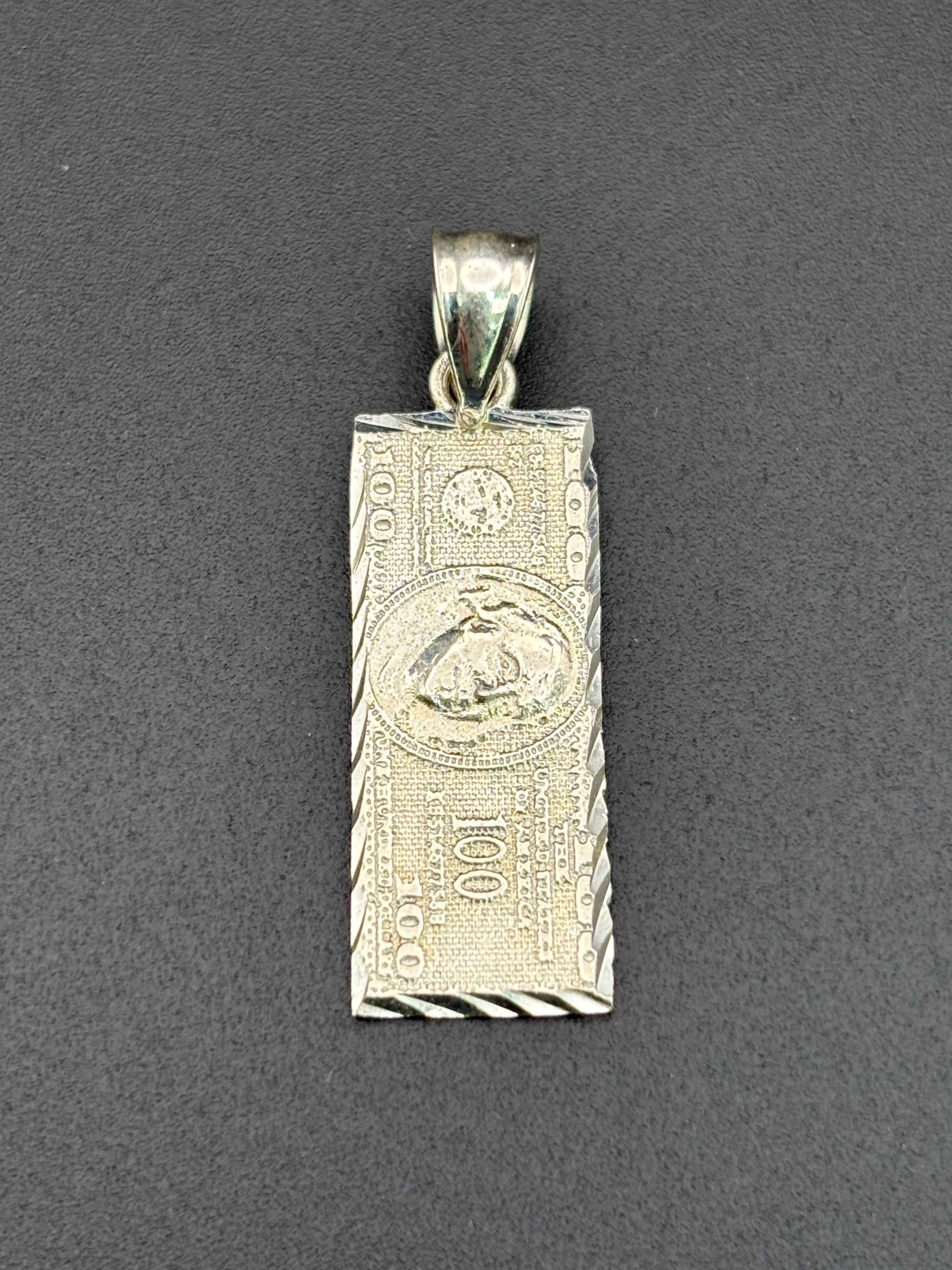 925 Silver 100 bill George Washington Pendant