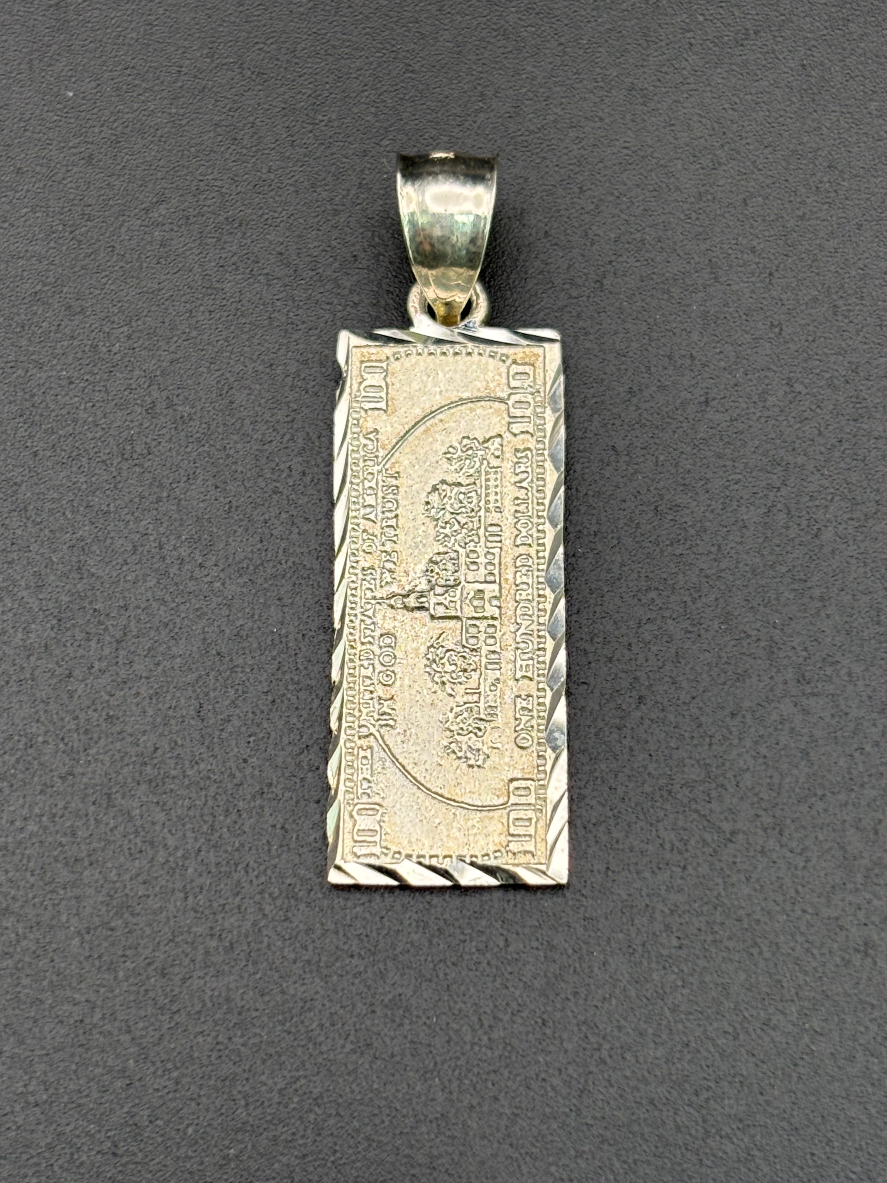 925 Silver 100 bill George Washington Pendant
