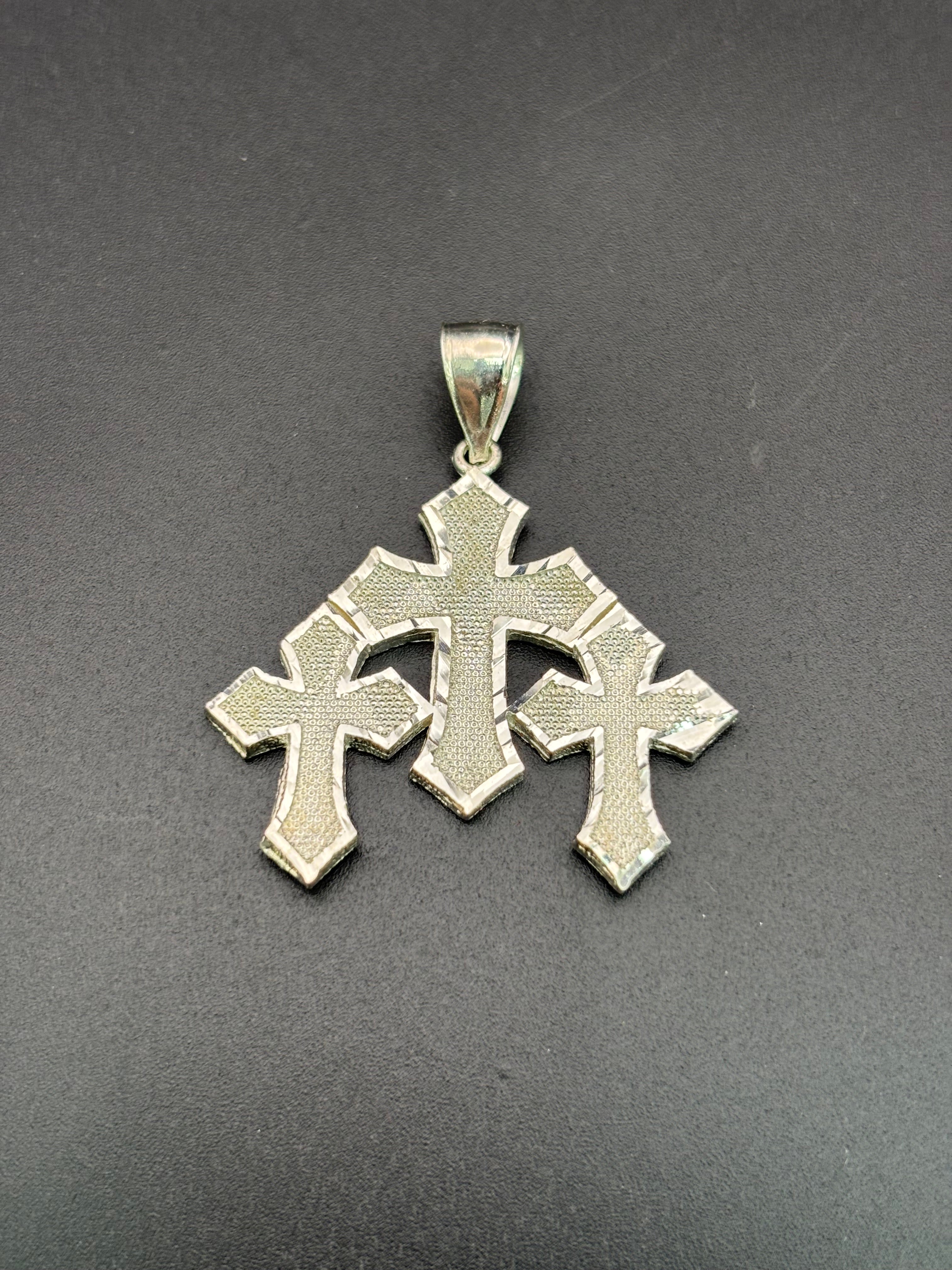 925 Silver Three Cross Pendant