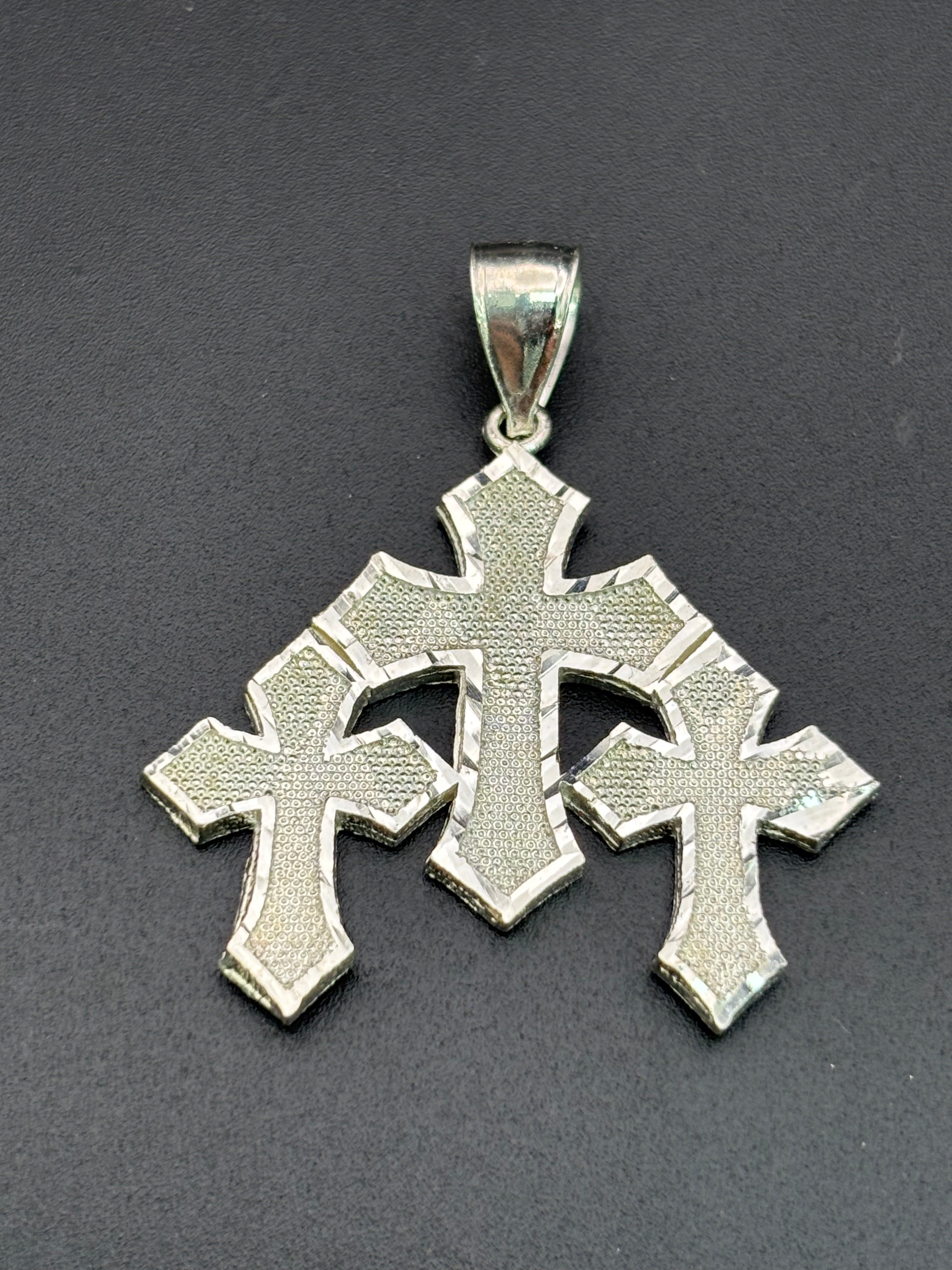 925 Silver Three Cross Pendant