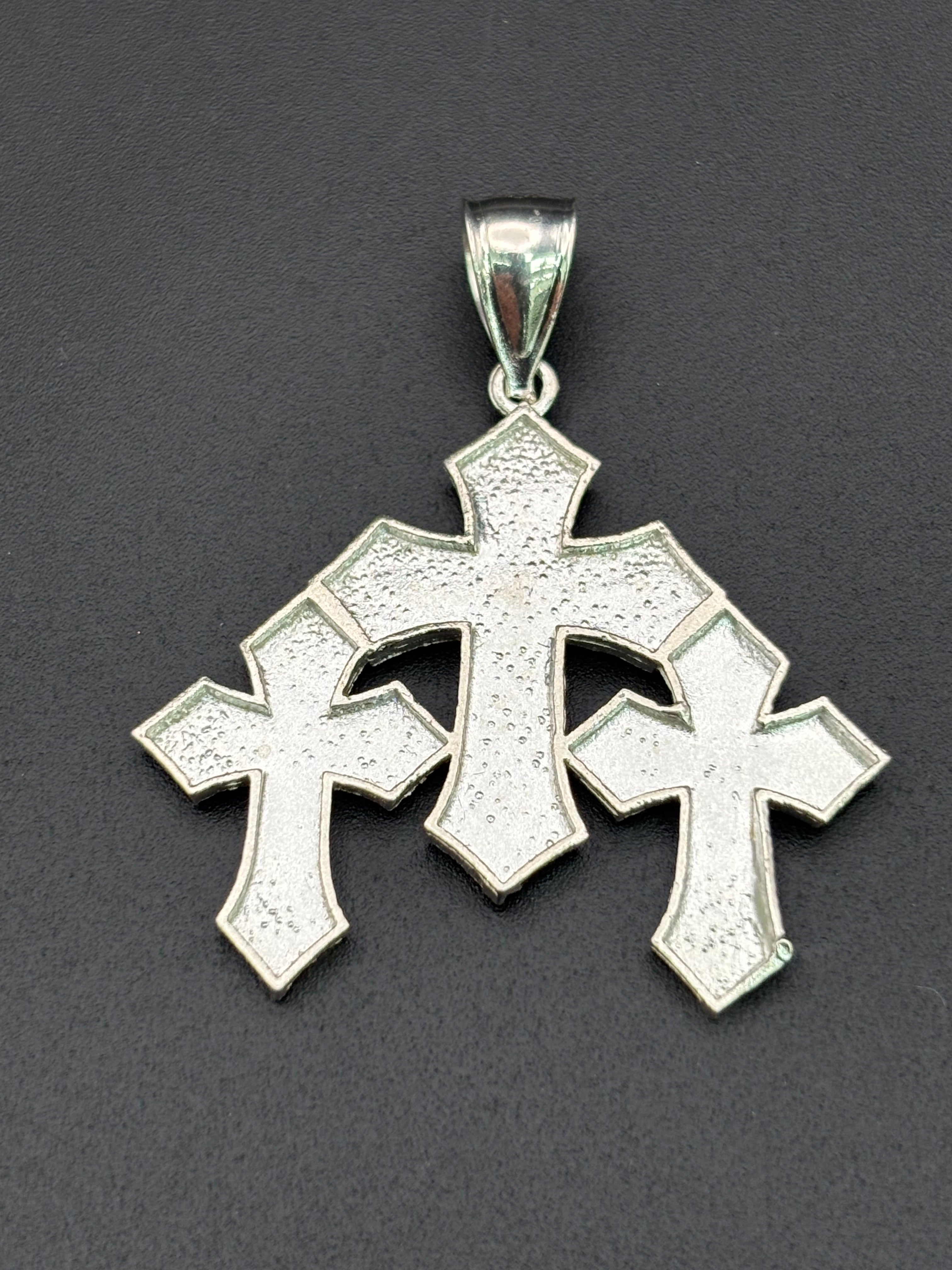 925 Silver Three Cross Pendant