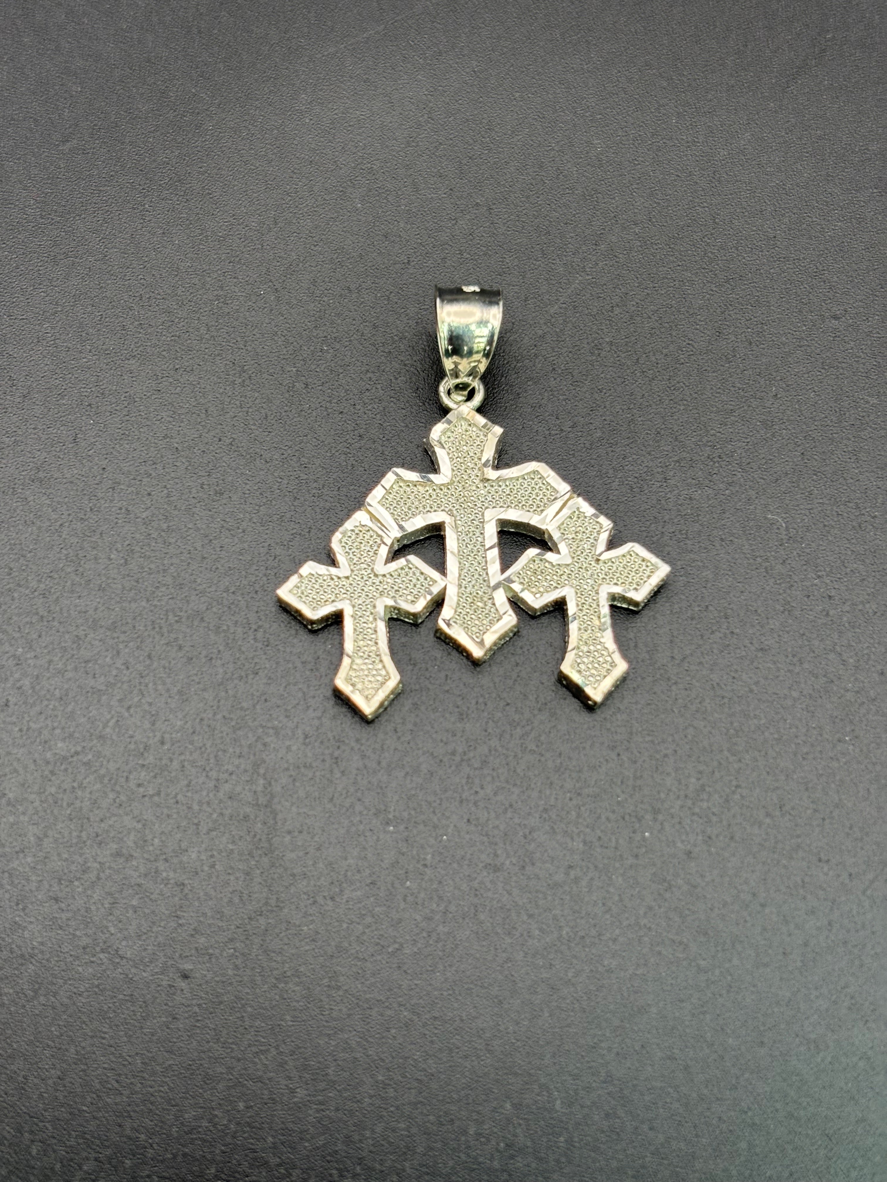 925 Silver Three Cross Pendant