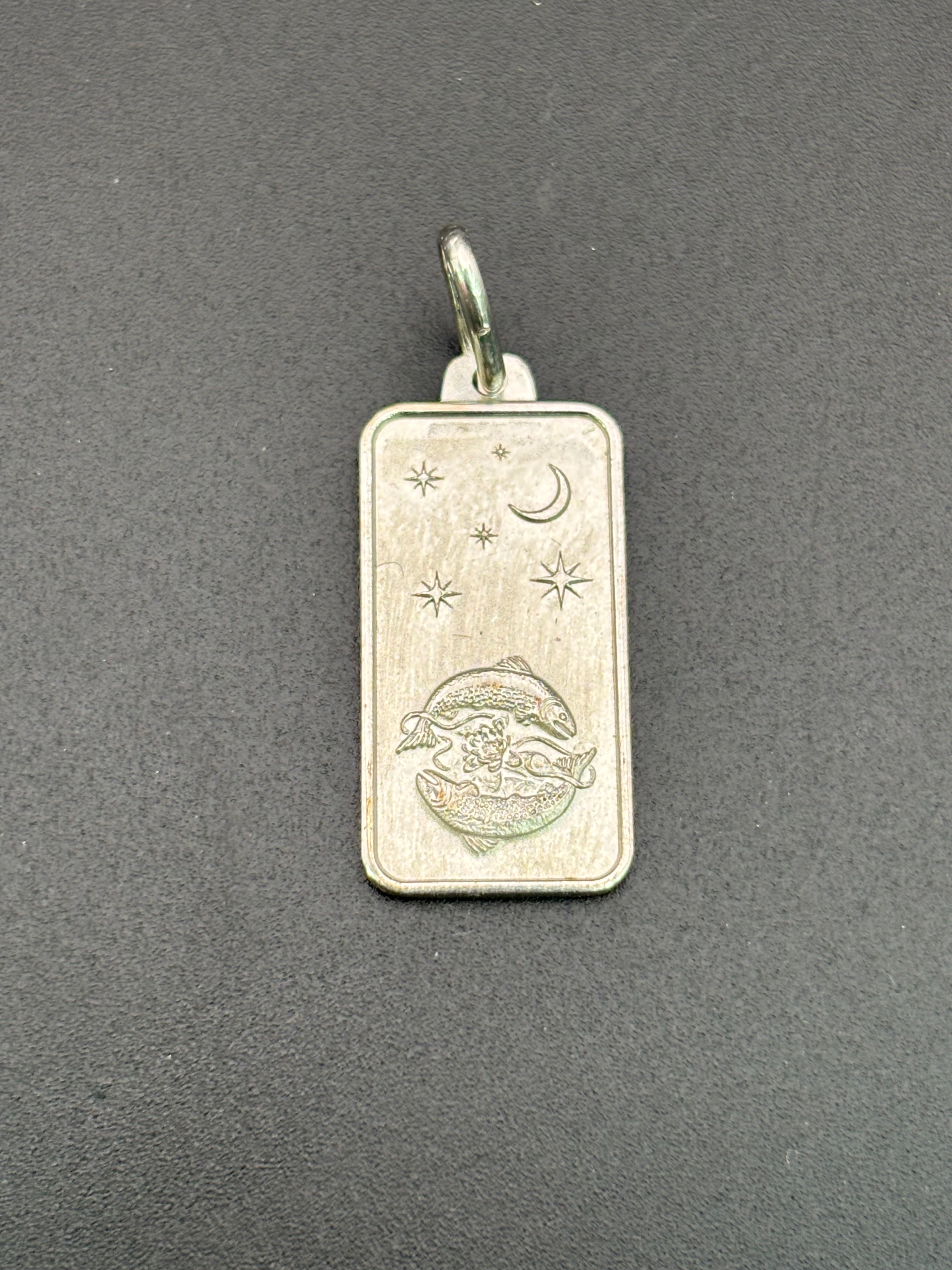 925 Silver Fish Moon Stars Pisces Zodiac
