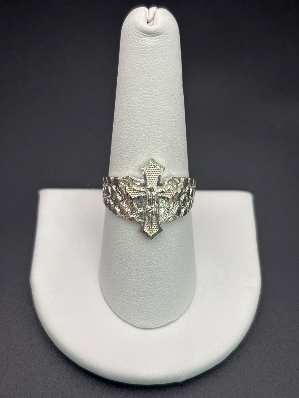 925 Silver Nugget Ring Cross