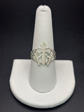925 Silver Nugget Ring Three Cross