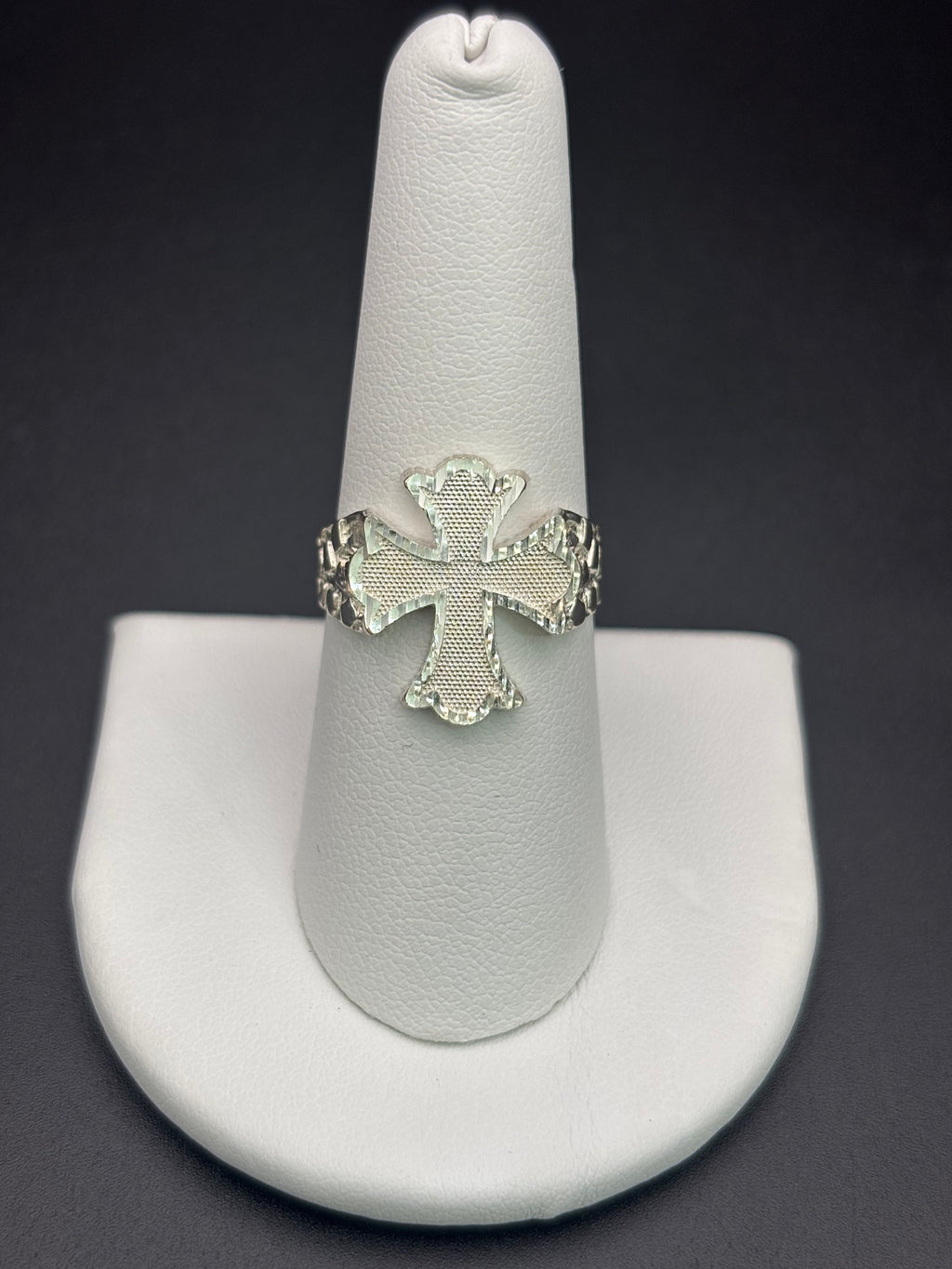 925 Silver Nugget Ring Cross