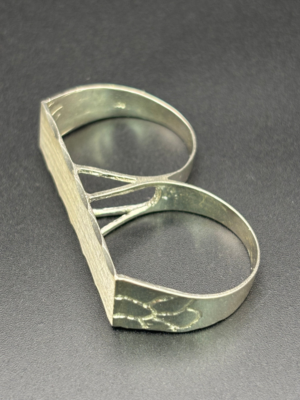 925 Silver Two Fingers Ring Plain Size 11.5 and 11.75