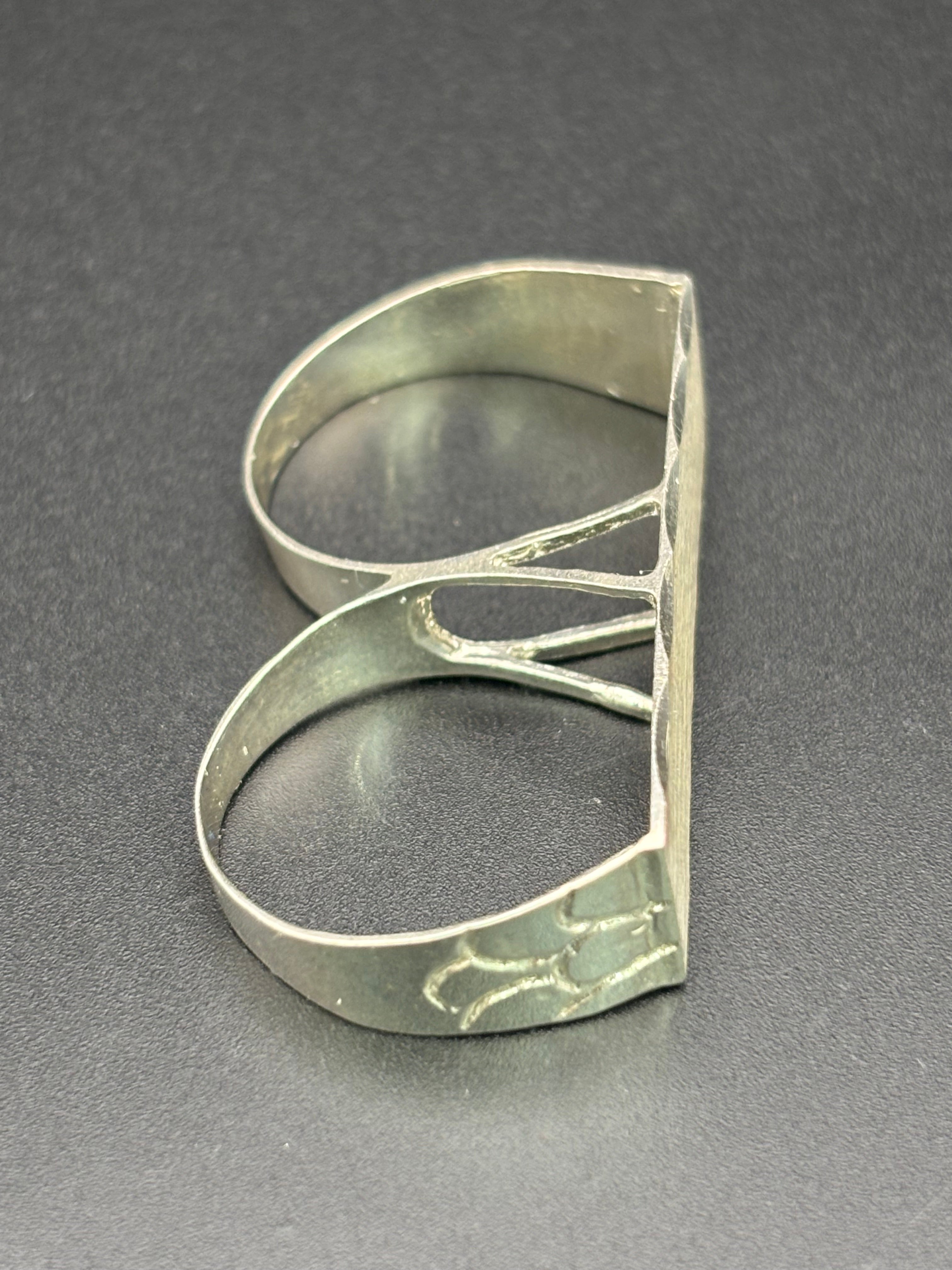 925 Silver Two Fingers Ring Plain Size 11.5 and 11.75