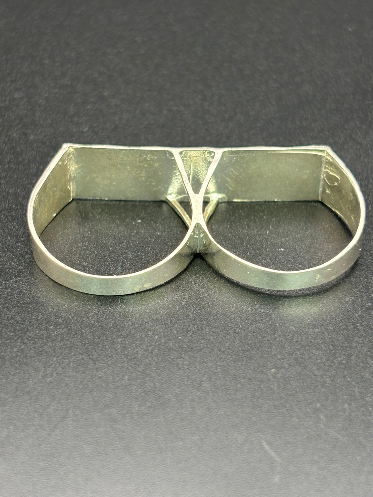 925 Silver Two Fingers Ring Plain Size 11.5 and 11.75