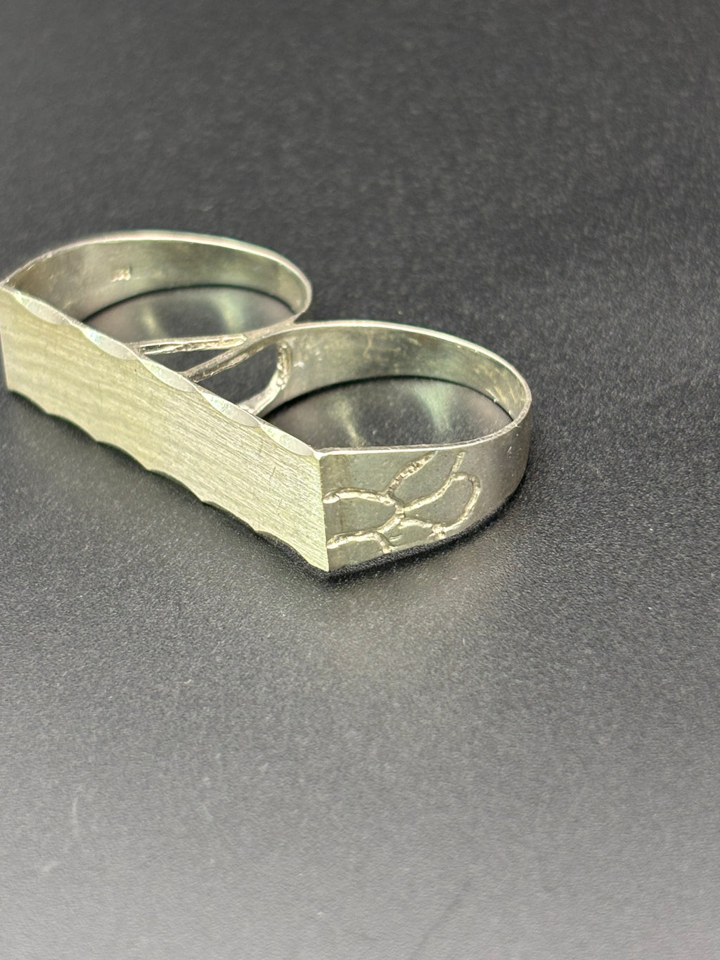 925 Silver Two Fingers Ring Plain Size 11.5 and 11.75