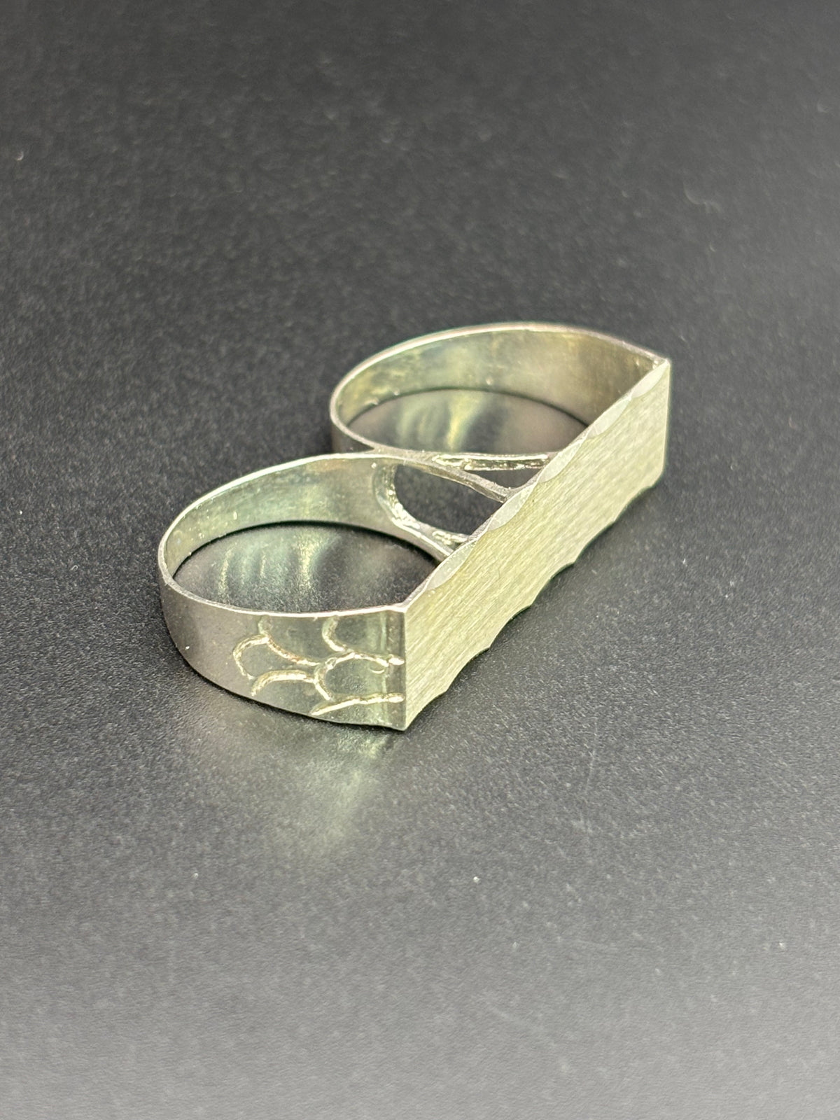 925 Silver Two Fingers Ring Plain Size 11.5 and 11.75