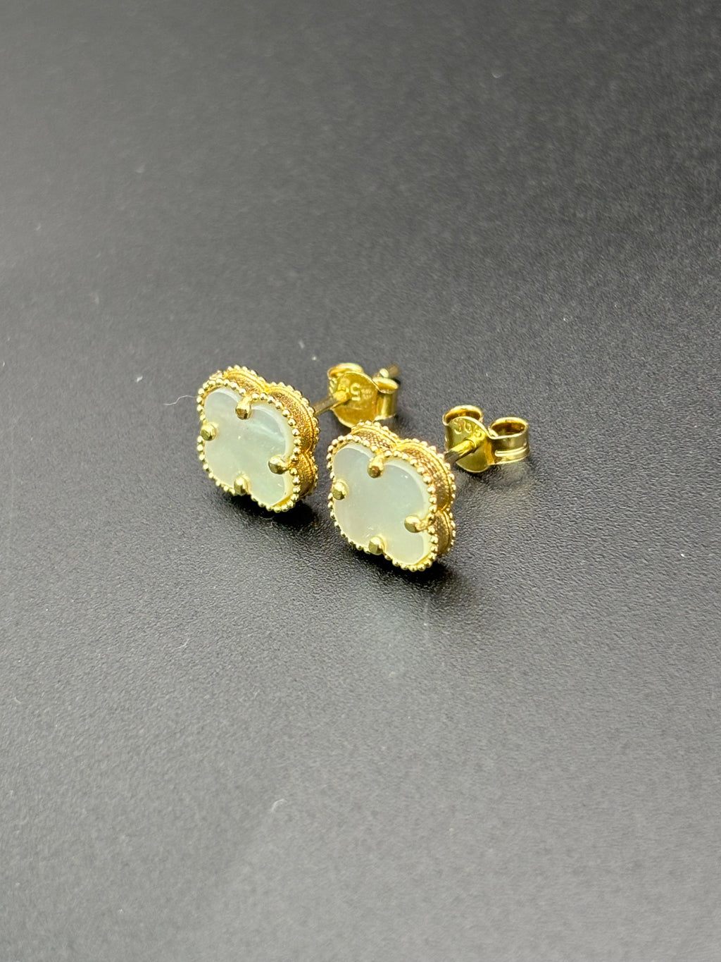 14k Solid Gold Earrings Flower