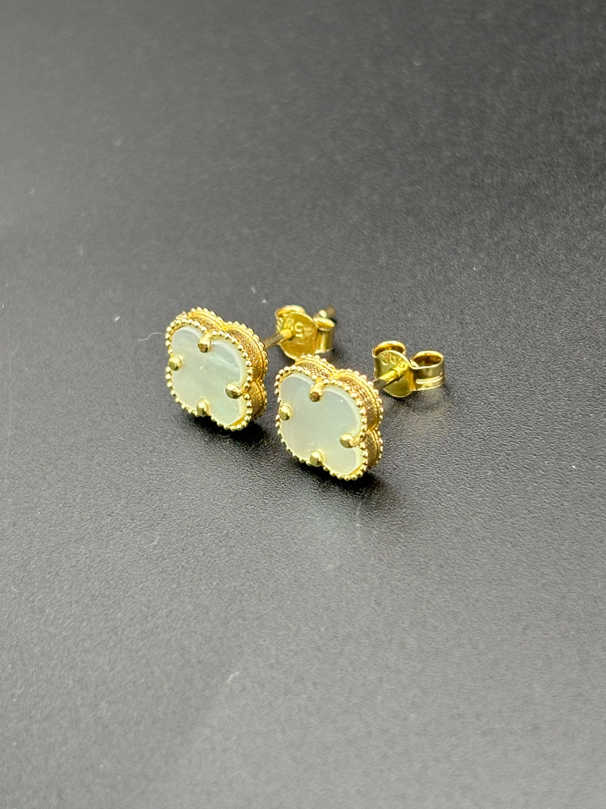 14k Solid Gold Earrings Flower