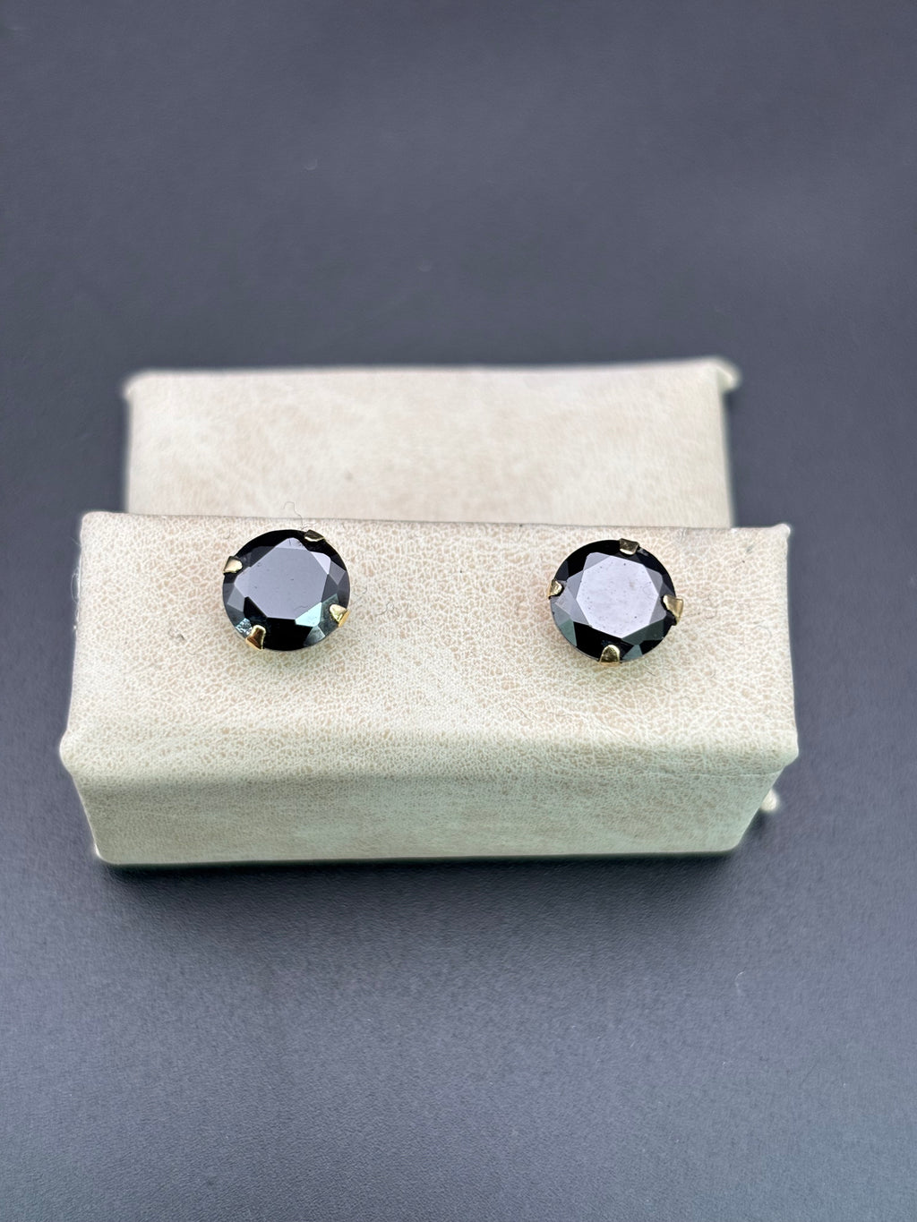 14k Solid Gold Earrings Black