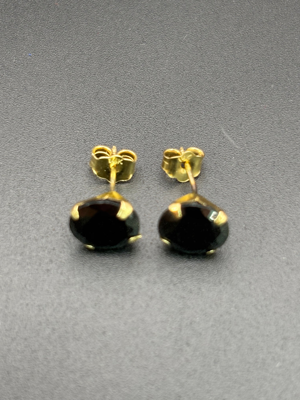 14k Solid Gold Earrings Black