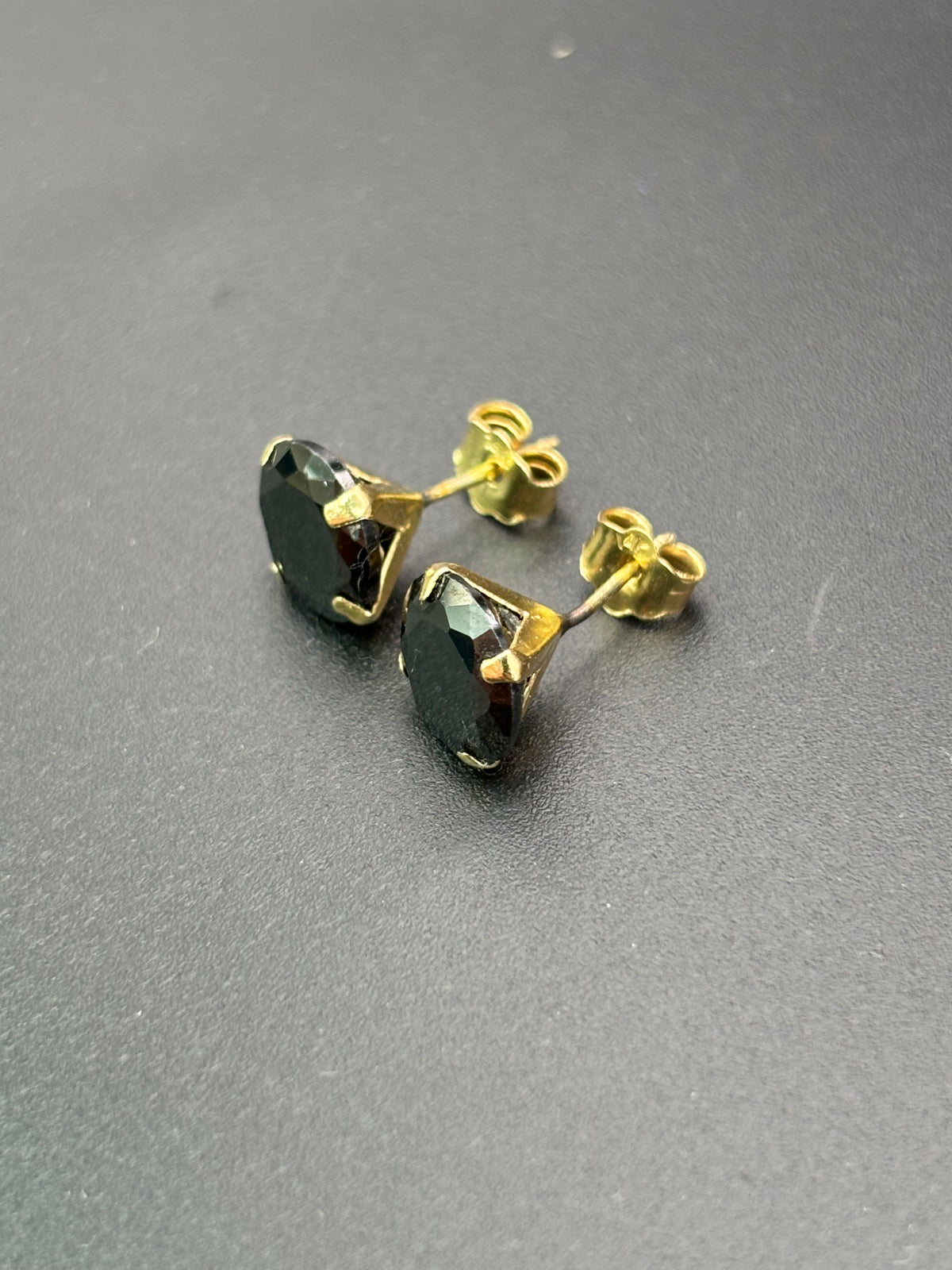 14k Solid Gold Earrings Black