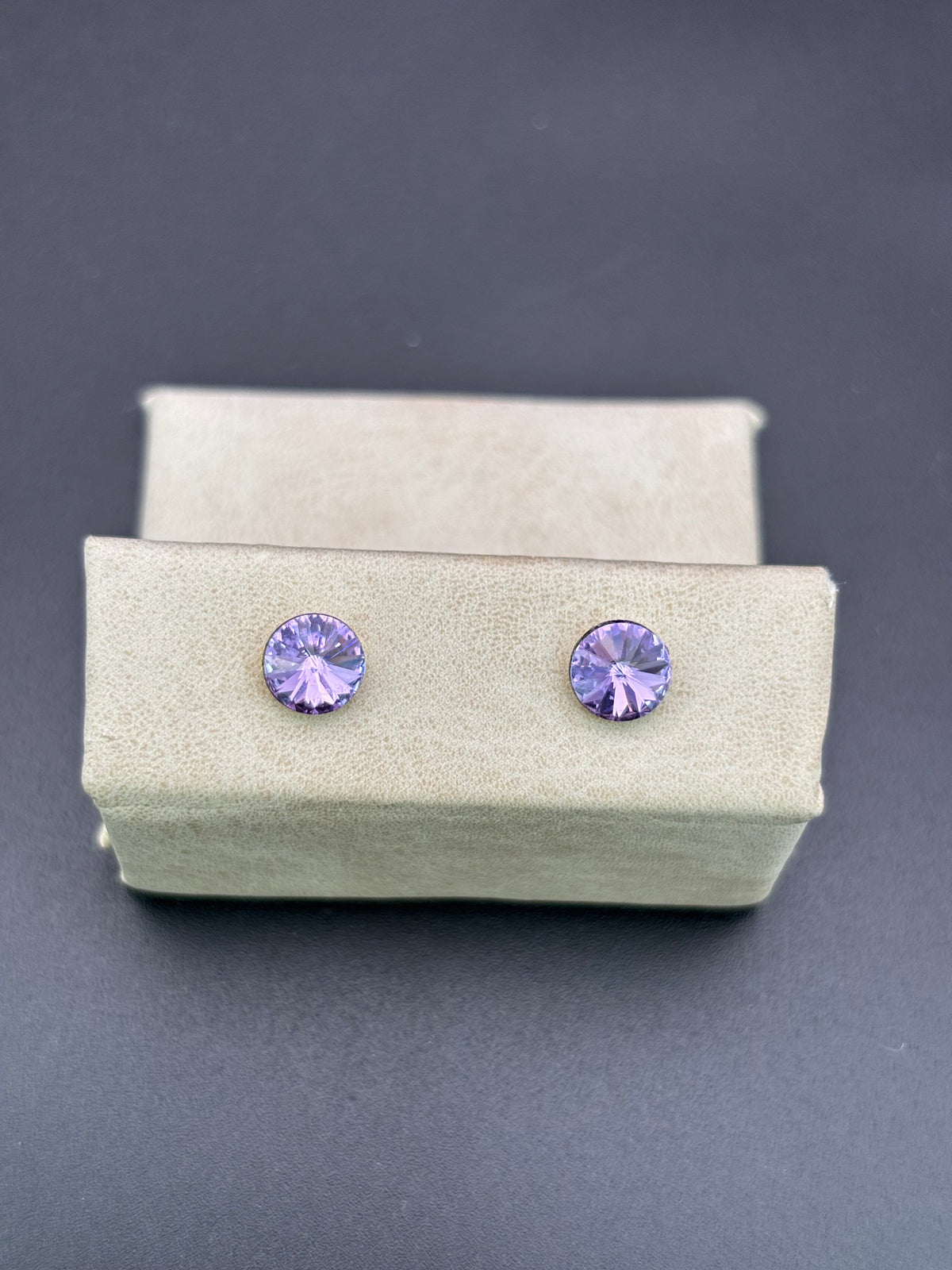 14k Solid Gold Earrings Purple