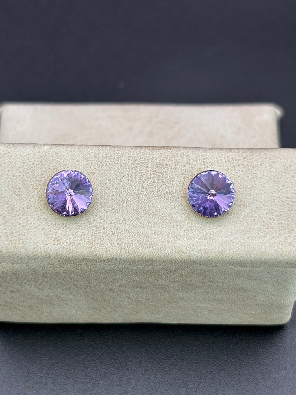 14k Solid Gold Earrings Purple