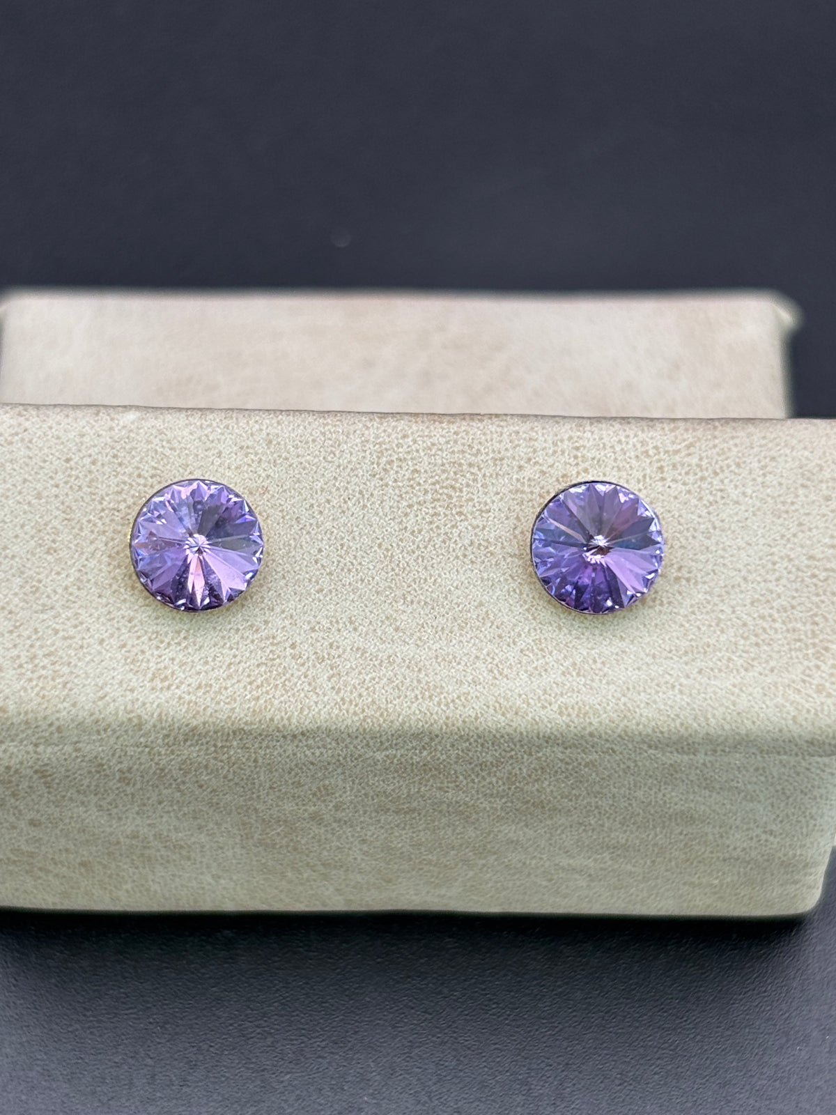14k Solid Gold Earrings Purple