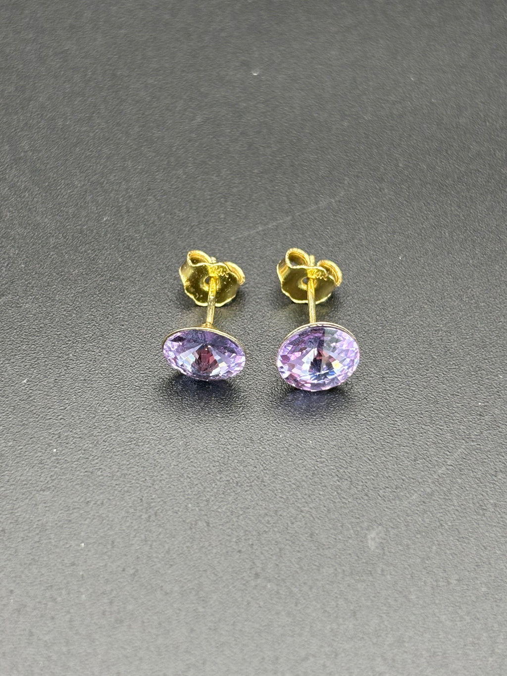 14k Solid Gold Earrings Purple