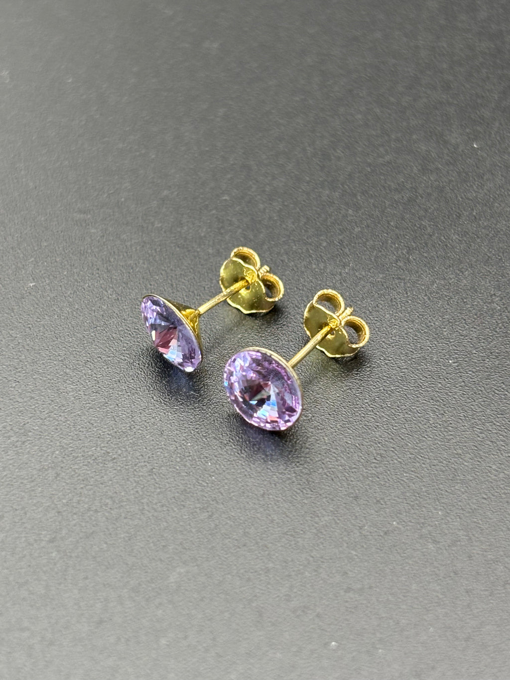 14k Solid Gold Earrings Purple