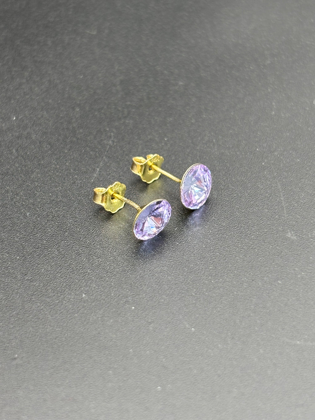 14k Solid Gold Earrings Purple