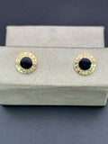 14k Solid Gold Earrings BVLGARI Black