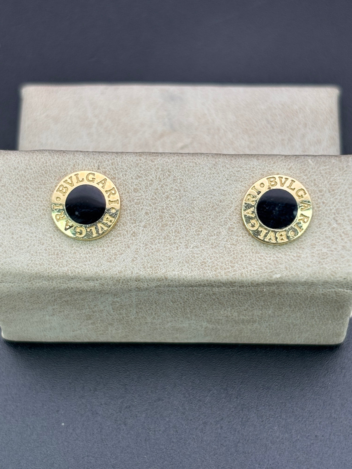 14k Solid Gold Earrings BVLGARI Black