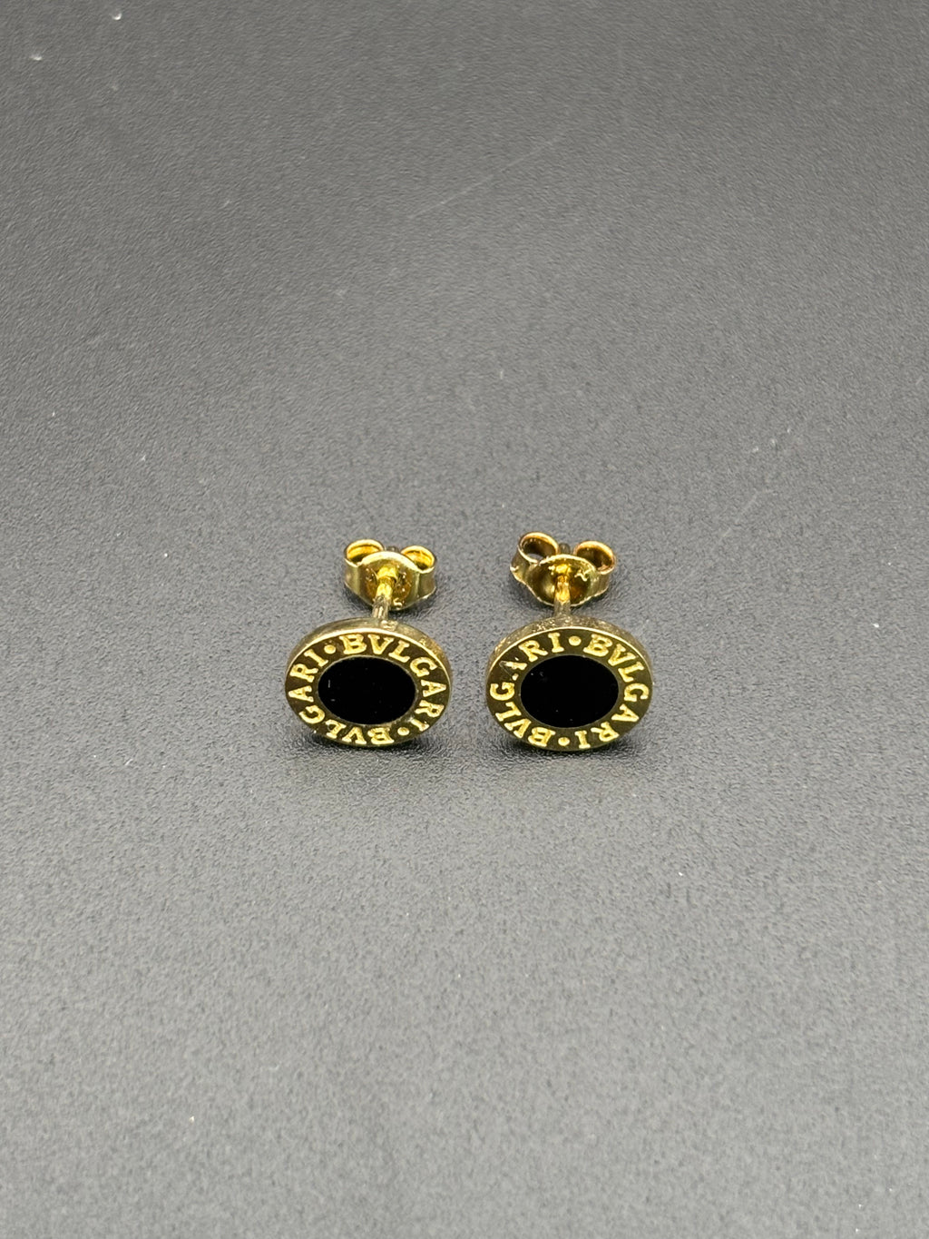 14k Solid Gold Earrings BVLGARI Black