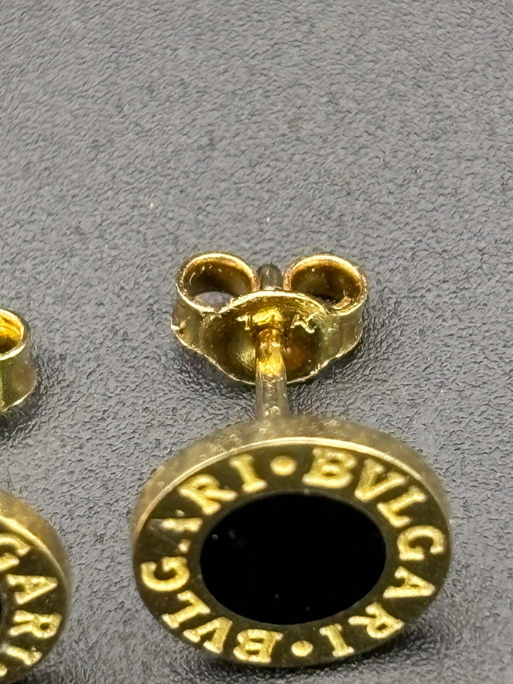 14k Solid Gold Earrings BVLGARI Black