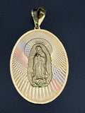 14k Solid Gold Pendant Virgin Mary