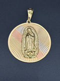 14k Solid Gold Pendant Virgin Mary