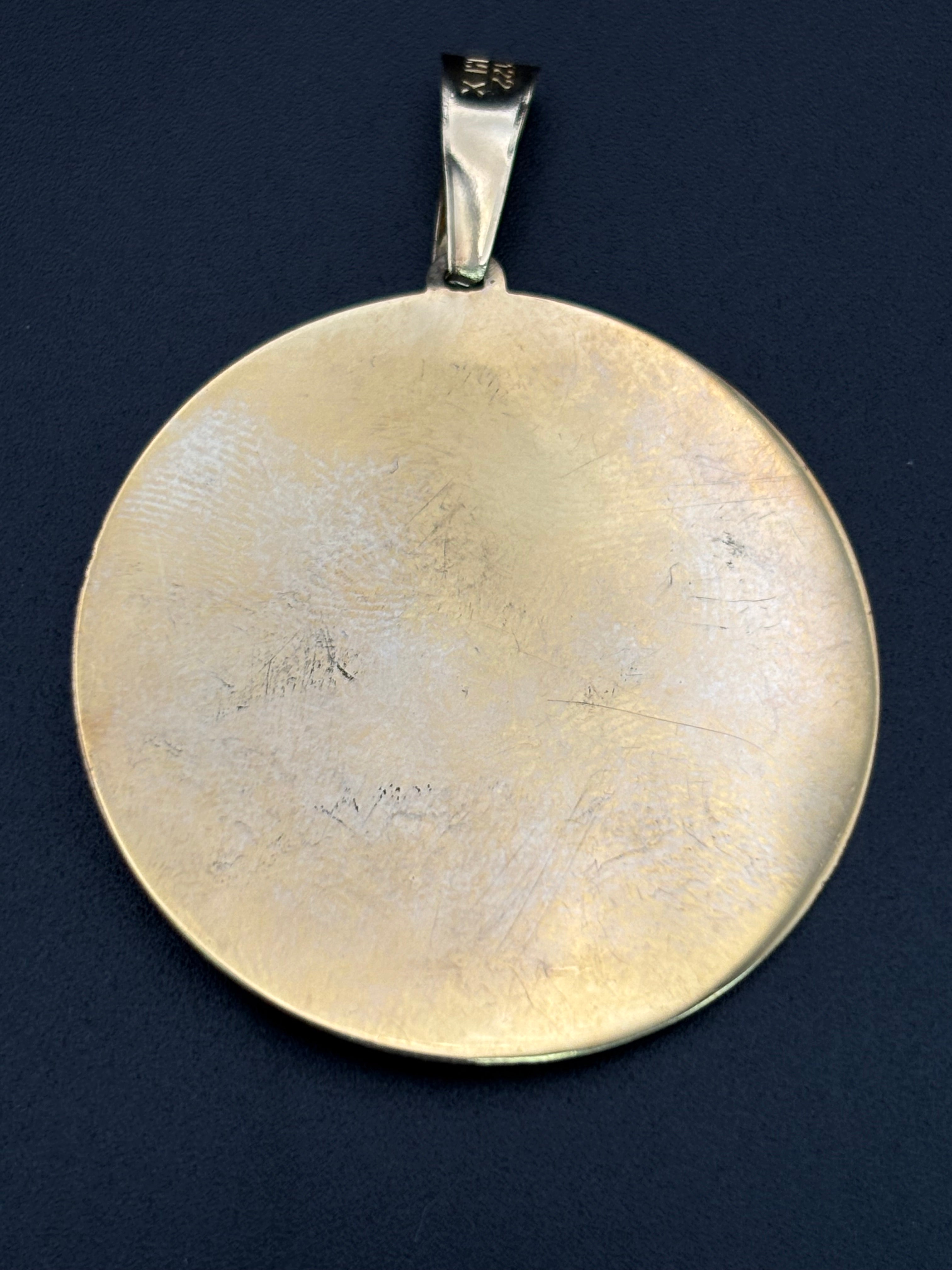 14k Solid Gold Pendant Virgin Mary