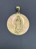 14k Solid Gold Pendant Virgin Mary