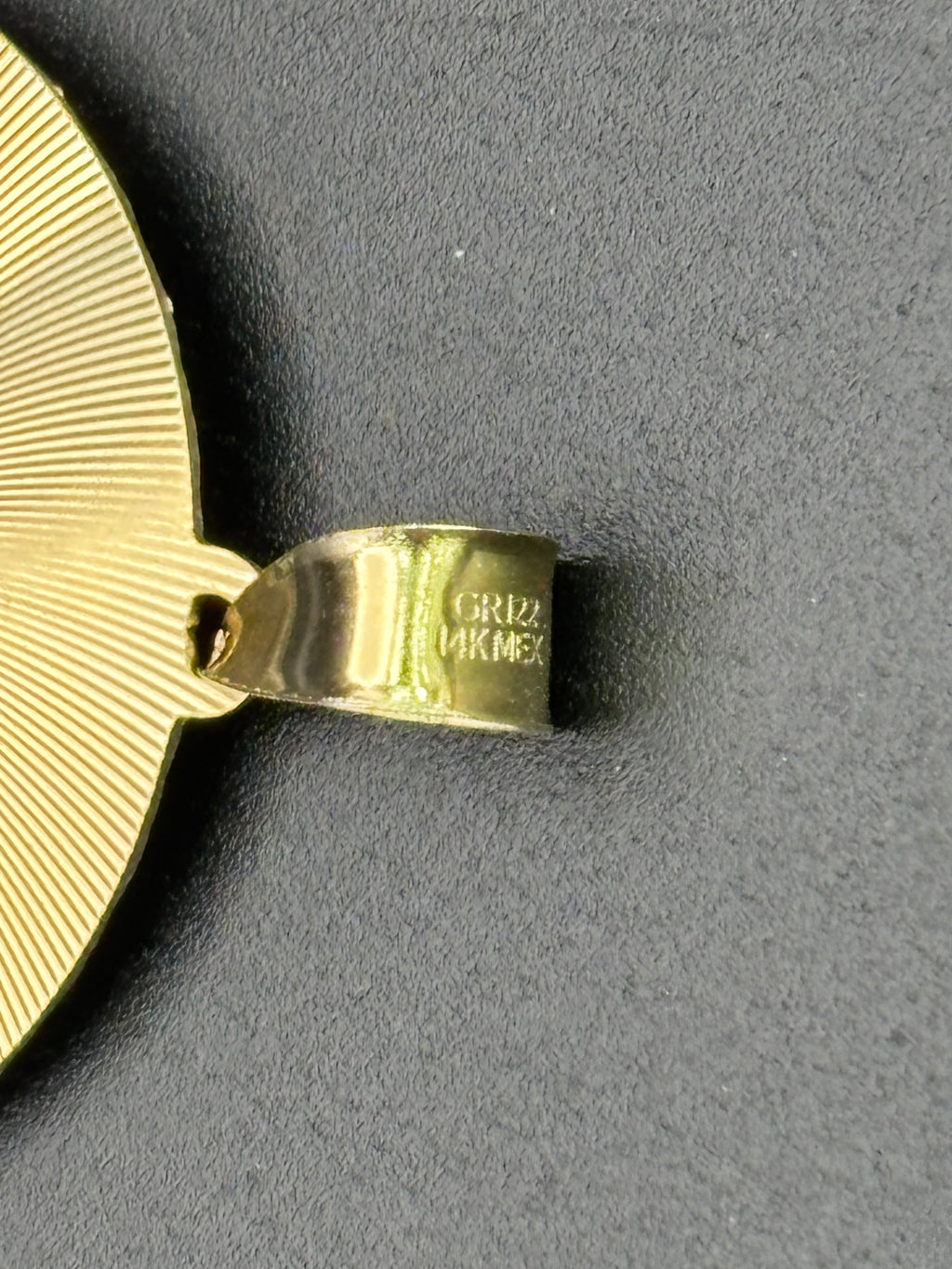 14k Solid Gold Pendant Virgin Mary