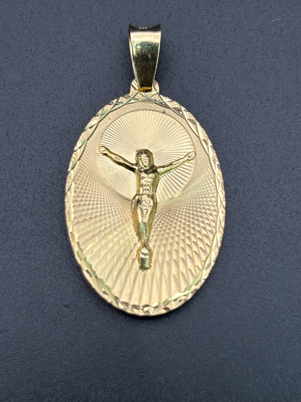 14k Solid Gold Pendant Virgin Mary Jesus
