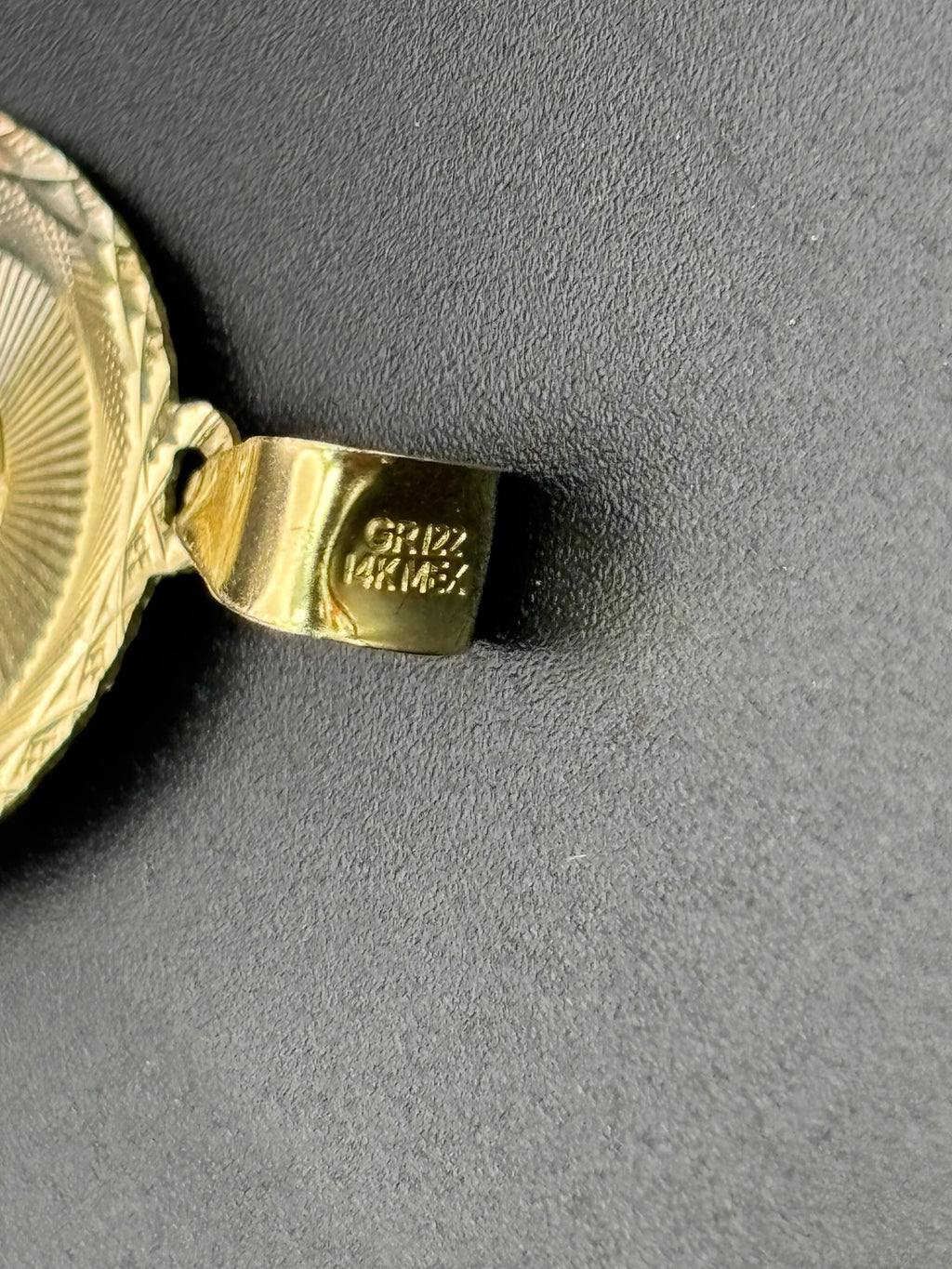 14k Solid Gold Pendant Virgin Mary Jesus