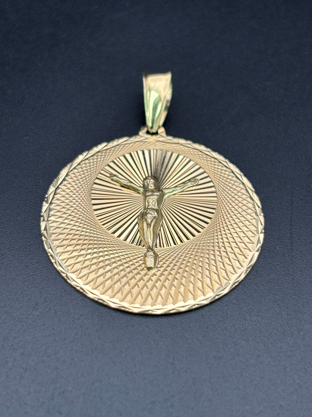 14k Solid Gold Pendant Jesus Christ Cross