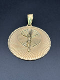 14k Solid Gold Pendant Jesus Christ Cross