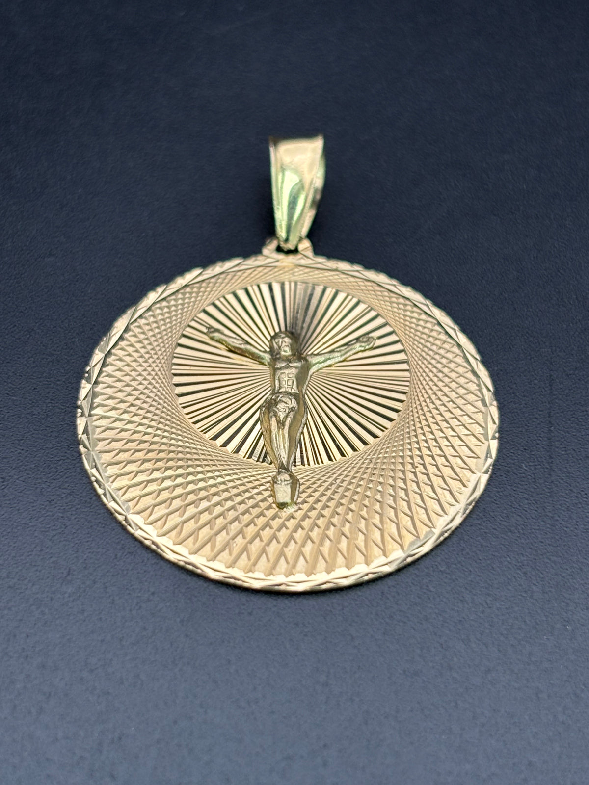 14k Solid Gold Pendant Jesus Christ Cross