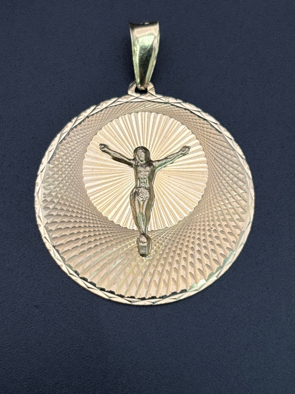 14k Solid Gold Pendant Jesus Christ Cross