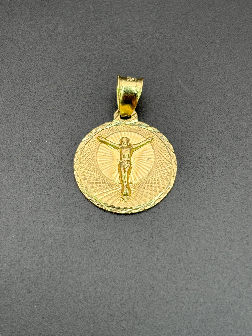 14k Solid Gold Pendant Jesus Christ Cross