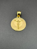 14k Solid Gold Pendant Jesus Christ Cross