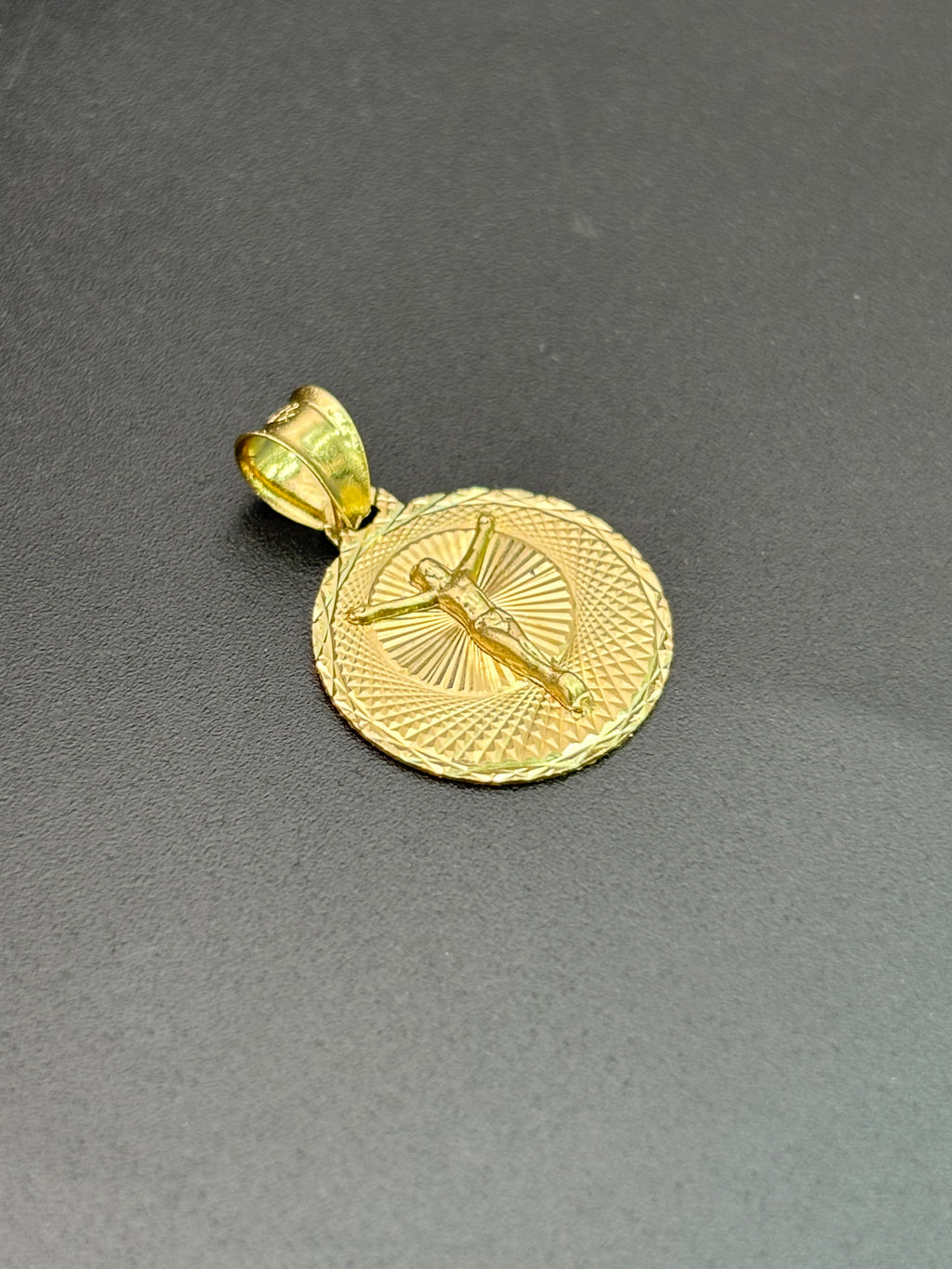 14k Solid Gold Pendant Jesus Christ Cross