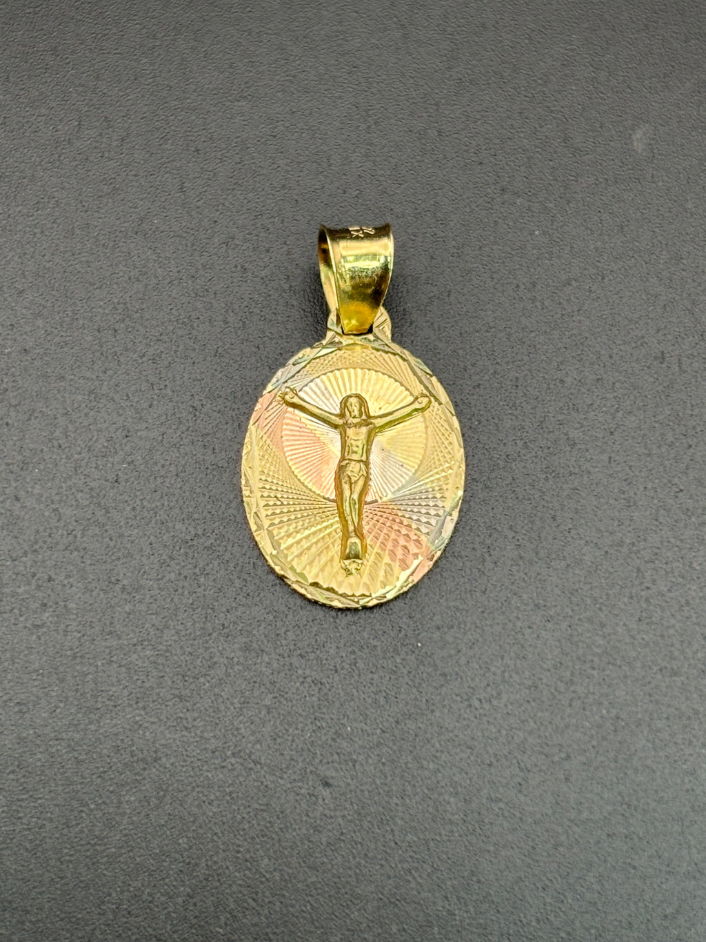 14k Solid Gold Pendant Jesus Christ Cross